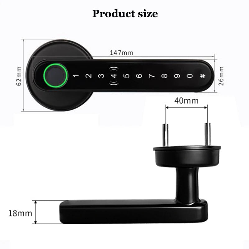 Bluetooth Lock TTLOCK Smart Home Door Lock Alexa Google Home Biometric Fingerprint Lock Electric Handle Lock Wooden Door