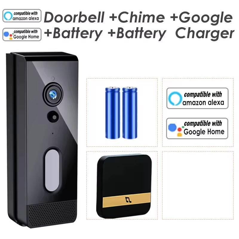 Tuya Wifi Doorbell Camera 1080P Outdoor IP65 Waterproof Wireless Video Intercom Smart Home Door Bell Alexa Google Apartment