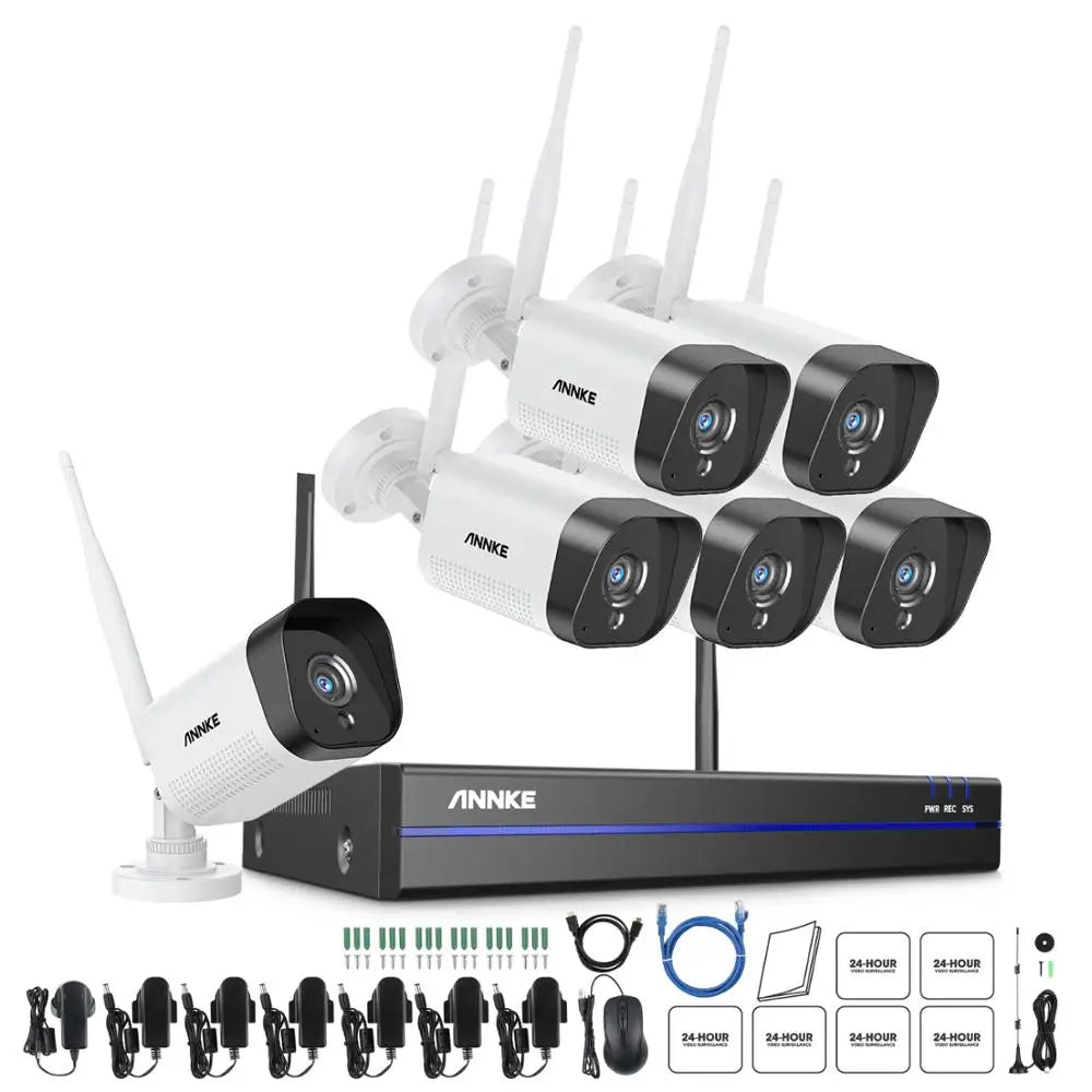 Wifi Video Surveillance System with 5MP NVR 3MP IP Cameras Audio Recording Security Cameras AI Detection CCTV Cameras Kit