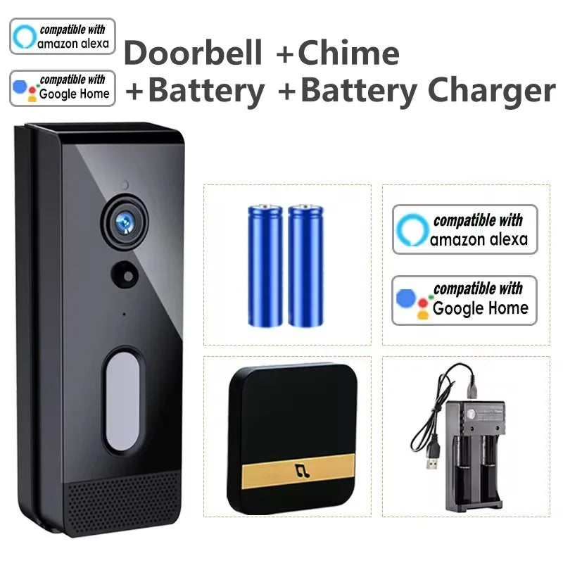Tuya Wifi Doorbell Camera 1080P Outdoor IP65 Waterproof Wireless Video Intercom Smart Home Door Bell Alexa Google Apartment