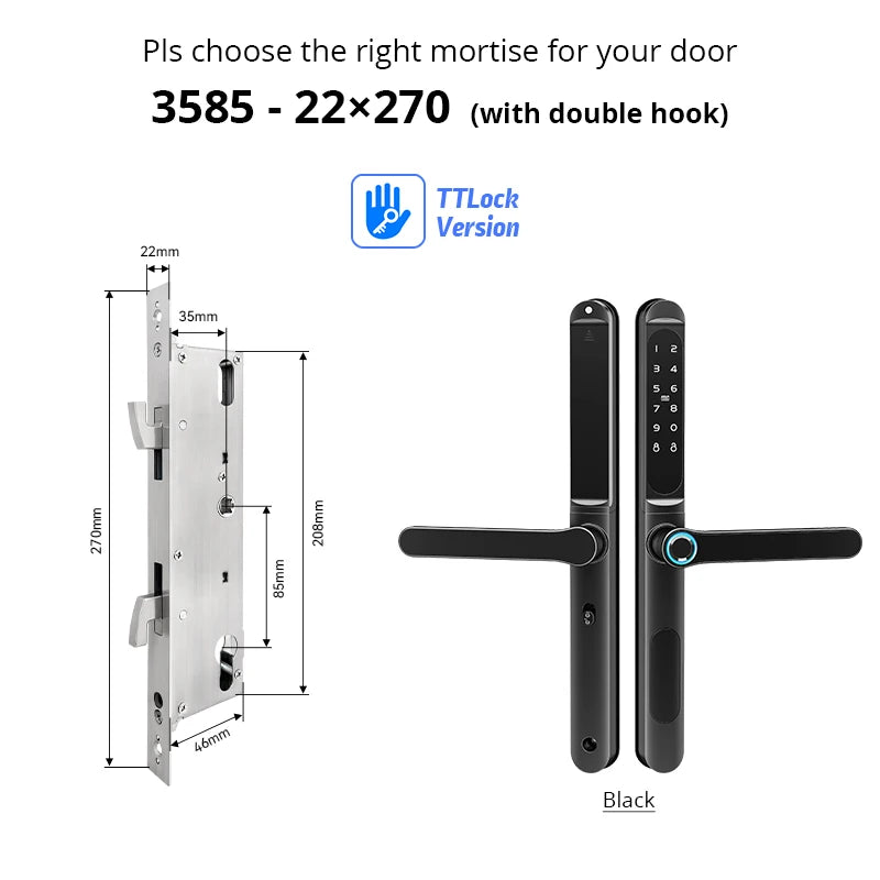 Home Intelligent Door Lock Smart Keys Digital Door Lock Biometrics Digital Lock Ttlock App Electronic Aluminum Sliding Door Lock