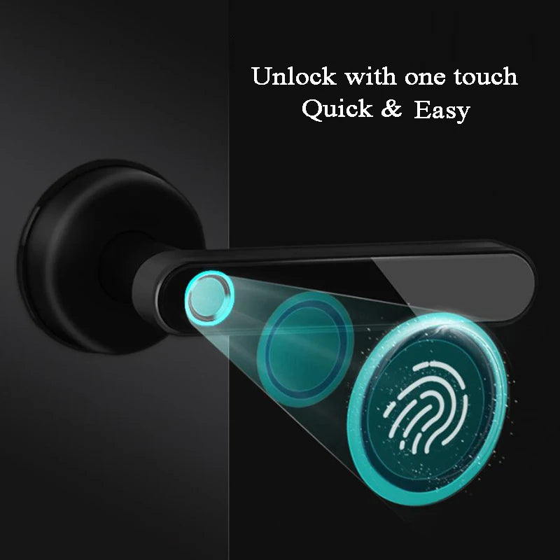 Bluetooth Lock TTLOCK Smart Home Door Lock Alexa Google Home Biometric Fingerprint Lock Electric Handle Lock Wooden Door