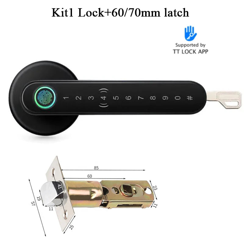 Bluetooth Lock TTLOCK Smart Home Door Lock Alexa Google Home Biometric Fingerprint Lock Electric Handle Lock Wooden Door