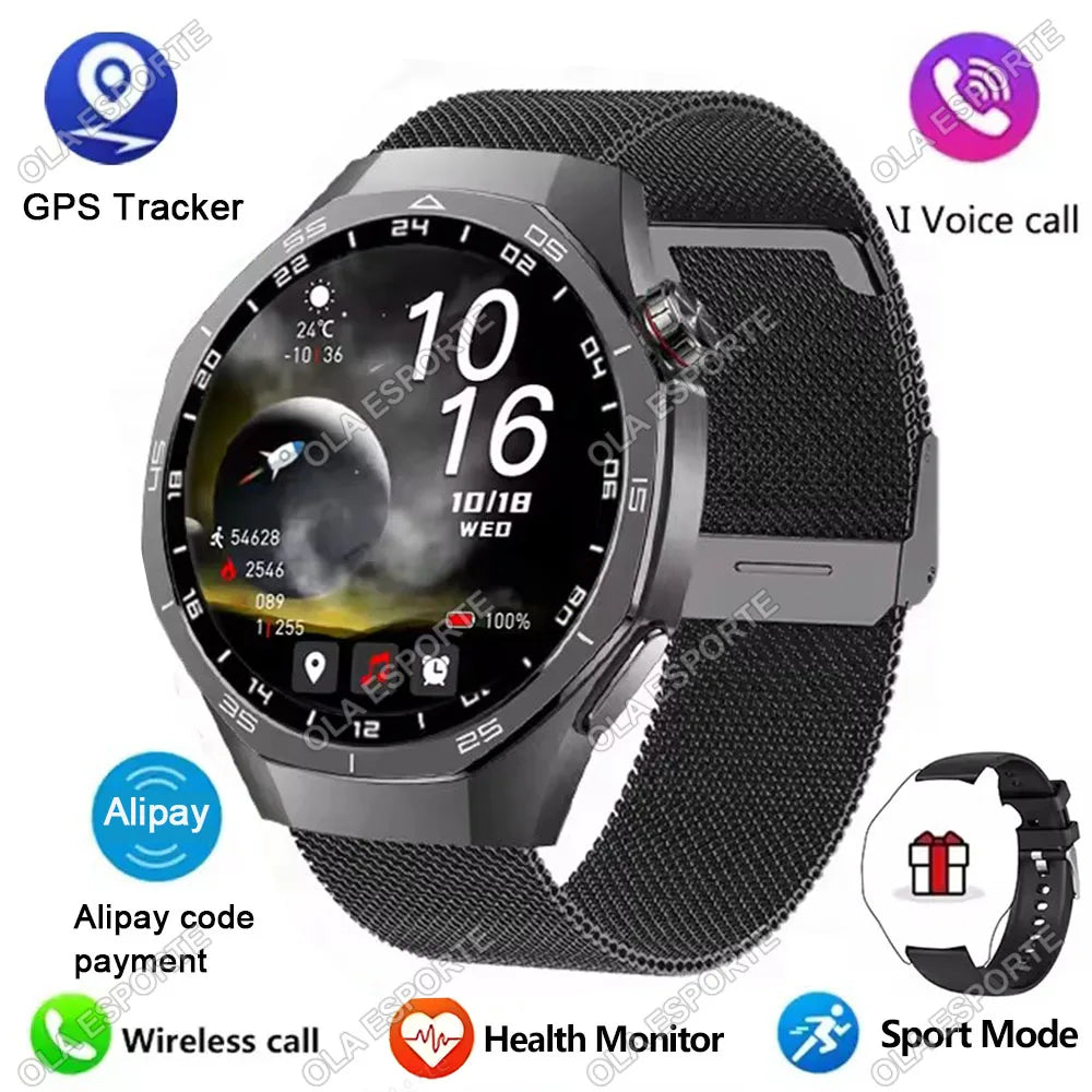 2025 New Smart Watch Men Watch 5 Pro 1.52 AMOLED Screen Bluetooth Call GPS Trajectory NFC Heart Rate Dynamic Lsland Smartwatches