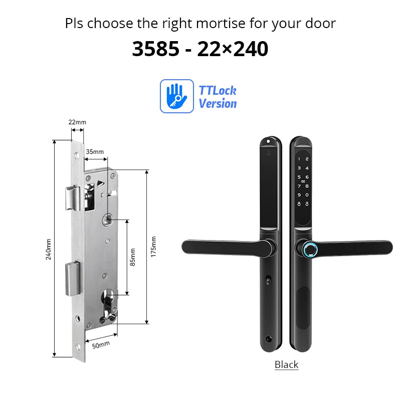 Home Intelligent Door Lock Smart Keys Digital Door Lock Biometrics Digital Lock Ttlock App Electronic Aluminum Sliding Door Lock