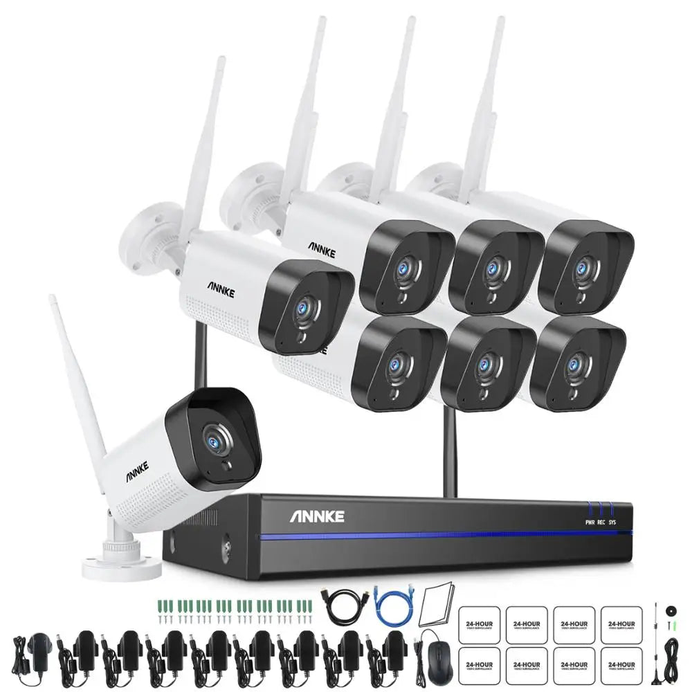 Wifi Video Surveillance System with 5MP NVR 3MP IP Cameras Audio Recording Security Cameras AI Detection CCTV Cameras Kit