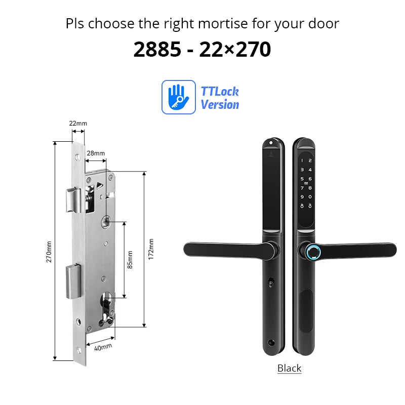 Home Intelligent Door Lock Smart Keys Digital Door Lock Biometrics Digital Lock Ttlock App Electronic Aluminum Sliding Door Lock