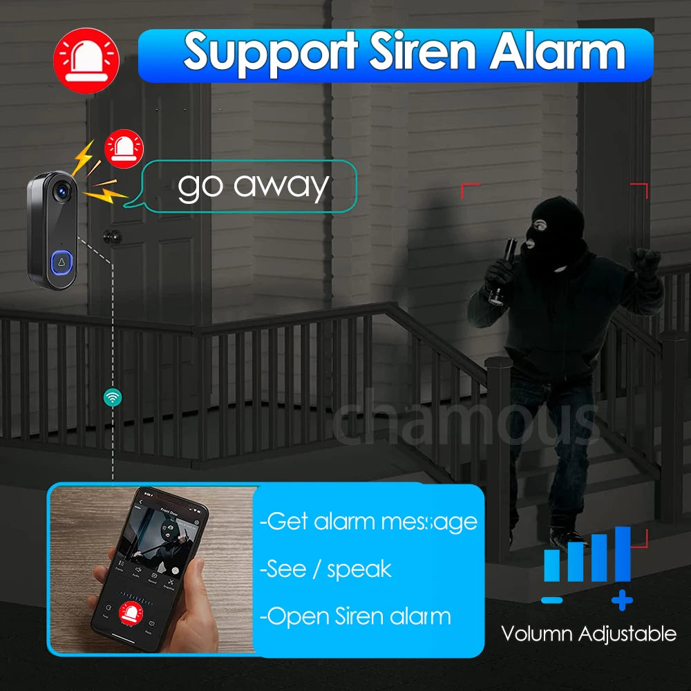 TUYA Video Doorbell Wifi Wireless Outdoor Door Bell Camera AC DC Power 1080P Video Door Phone Waterproof IP65 Alexa Google Home