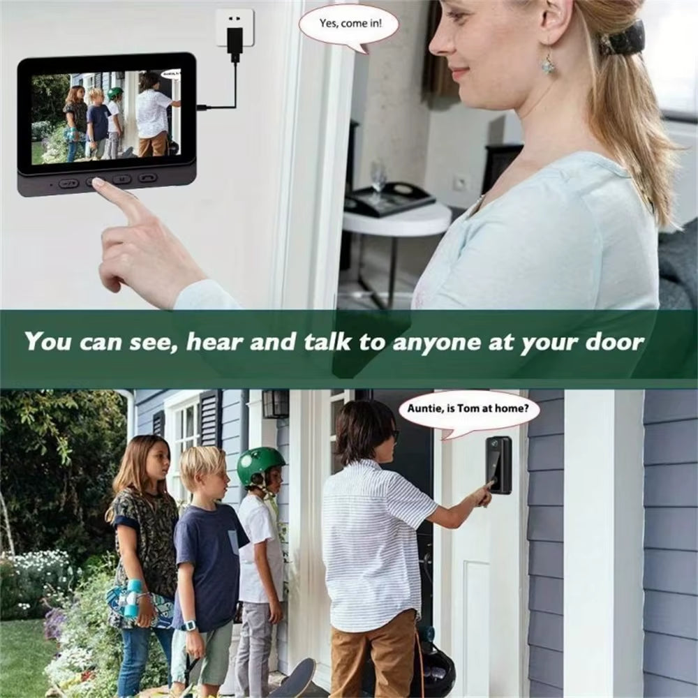 Wireless Doorbell with Camera Bundle Video Doorbell Night Vision Smart Intercom Doorbell Security Protection