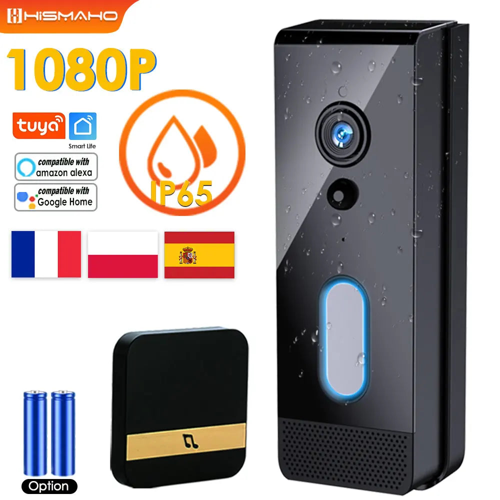 Tuya Wifi Doorbell Camera 1080P Outdoor IP65 Waterproof Wireless Video Intercom Smart Home Door Bell Alexa Google Apartment