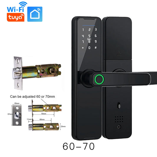 Tuya Wifi Digital Electronic Lock Smart Door Lock Remote Unlock Keyless Lock Security Anti-Theft Smart Home Hotel Office