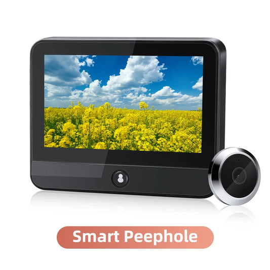 Wifi Doorbell 120 Degree Wide Angle Peephole Doorbell 1080P Digital Doorbell Viewer Motion Detection