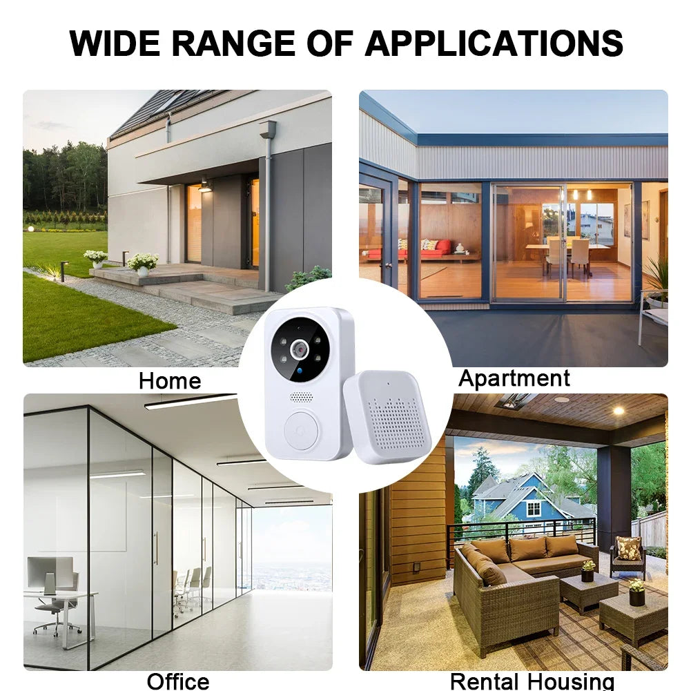 Wifi Smart Video Doorbell Camera Night Vision Wireless Visual Intercom Doorbell Intelligent Doorbell Indoor Outdoor Surveillance