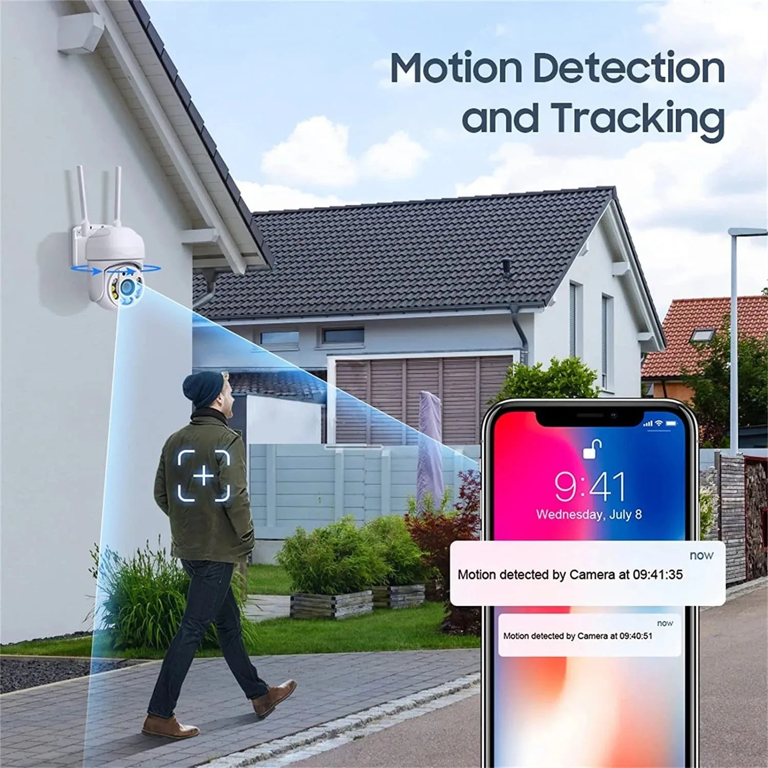 8MP WIFI Surveillance Camera Wireless Outdoor AI Human Detection Security CCTV Camera Color Night Vision 10X Digital Zoom Camera