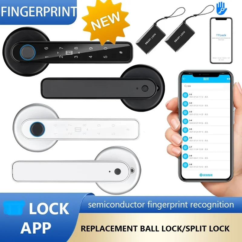 TY TTLOCK Control Smart Door Lock Password Fingerprint Lock Bluetooth Smart Home Digital Electronic Lock Security Protection