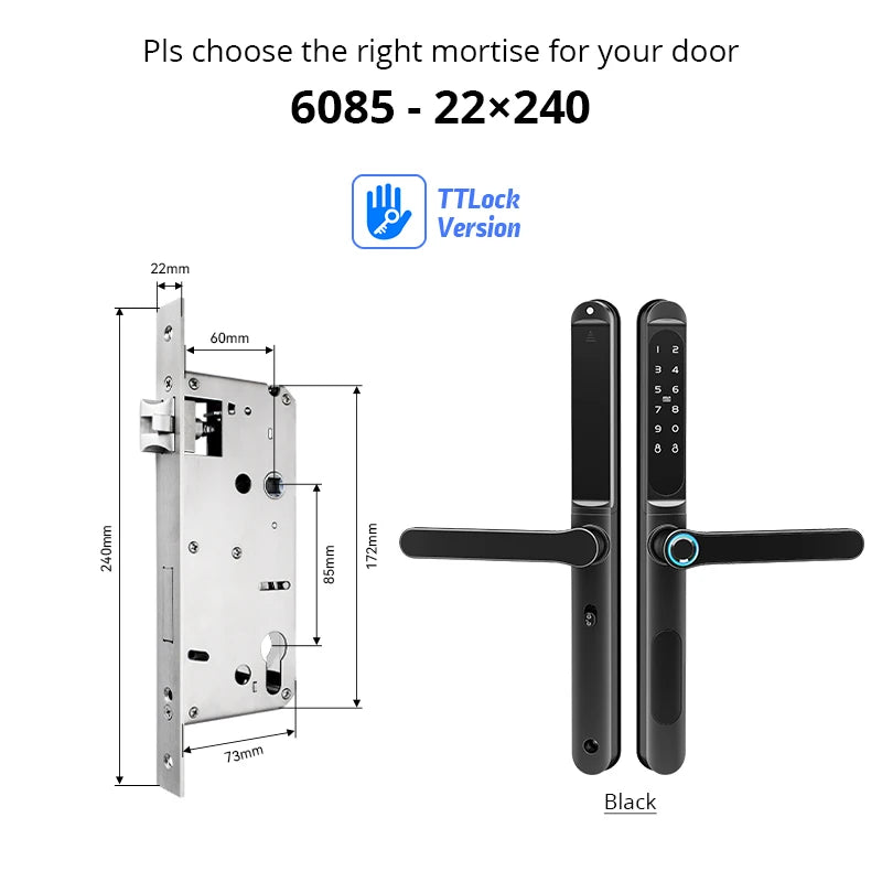 Home Intelligent Door Lock Smart Keys Digital Door Lock Biometrics Digital Lock Ttlock App Electronic Aluminum Sliding Door Lock