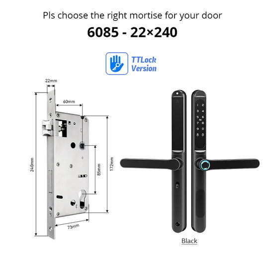 Home Intelligent Door Lock Smart Keys Digital Door Lock Biometrics Digital Lock Ttlock App Electronic Aluminum Sliding Door Lock