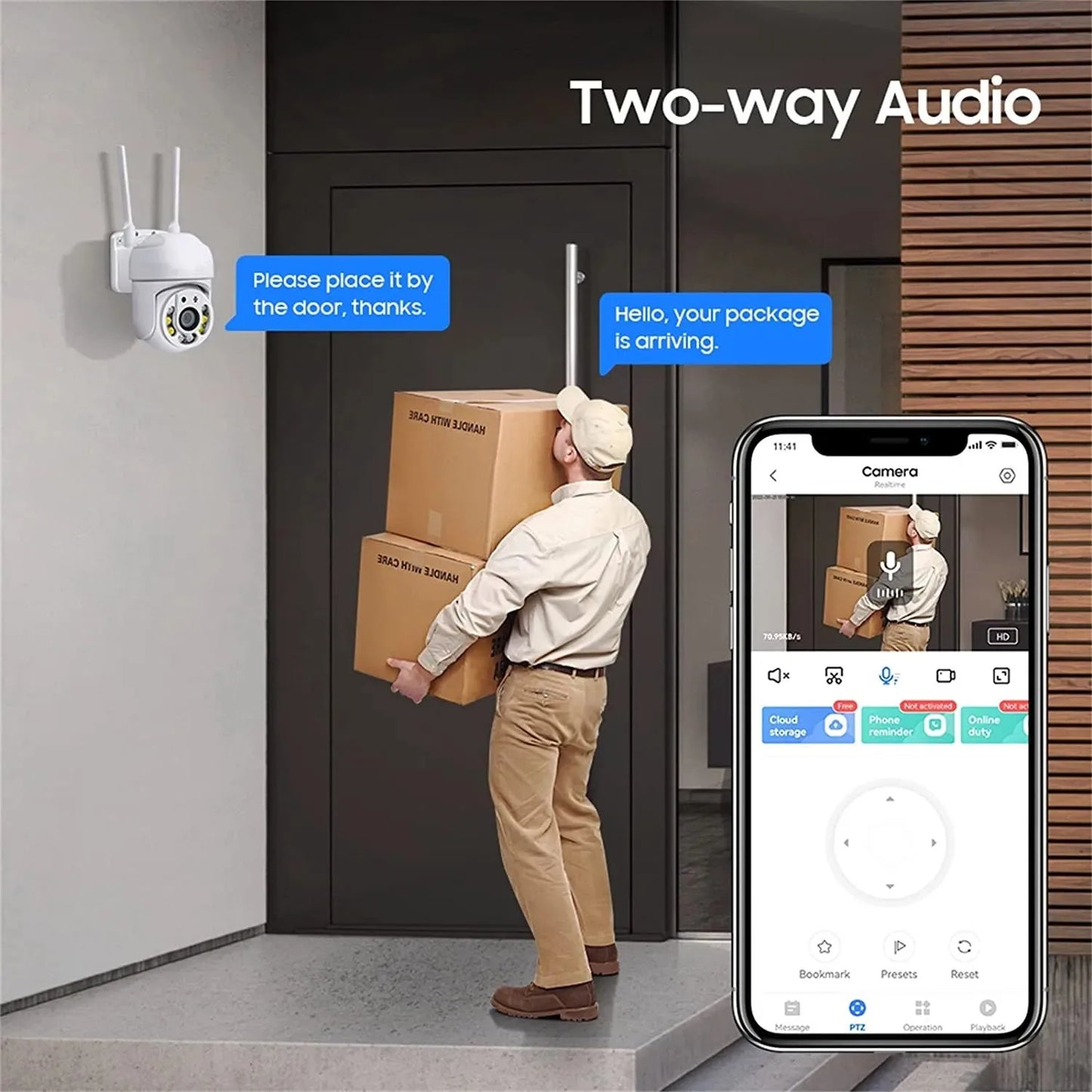 8MP WIFI Surveillance Camera Wireless Outdoor AI Human Detection Security CCTV Camera Color Night Vision 10X Digital Zoom Camera