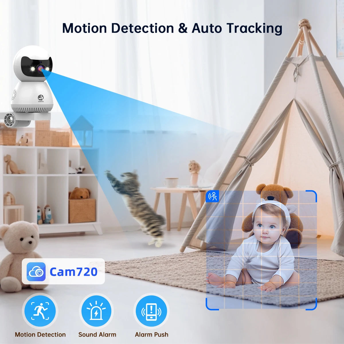 JOOAN 5MP 3MP IP Camera 5G Wifi Smart Home Indoor Wireless IP Surveillance Camera CCTV Camera AI Tracking Security Baby Monitor