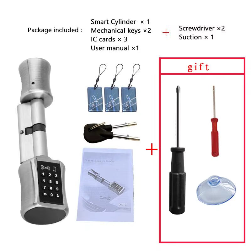 Bluetooth Cylinder Lock TT Lock Password Card Electronic Smart Door Lock Digital Keypad Code Keyless Lock Home Airbnb