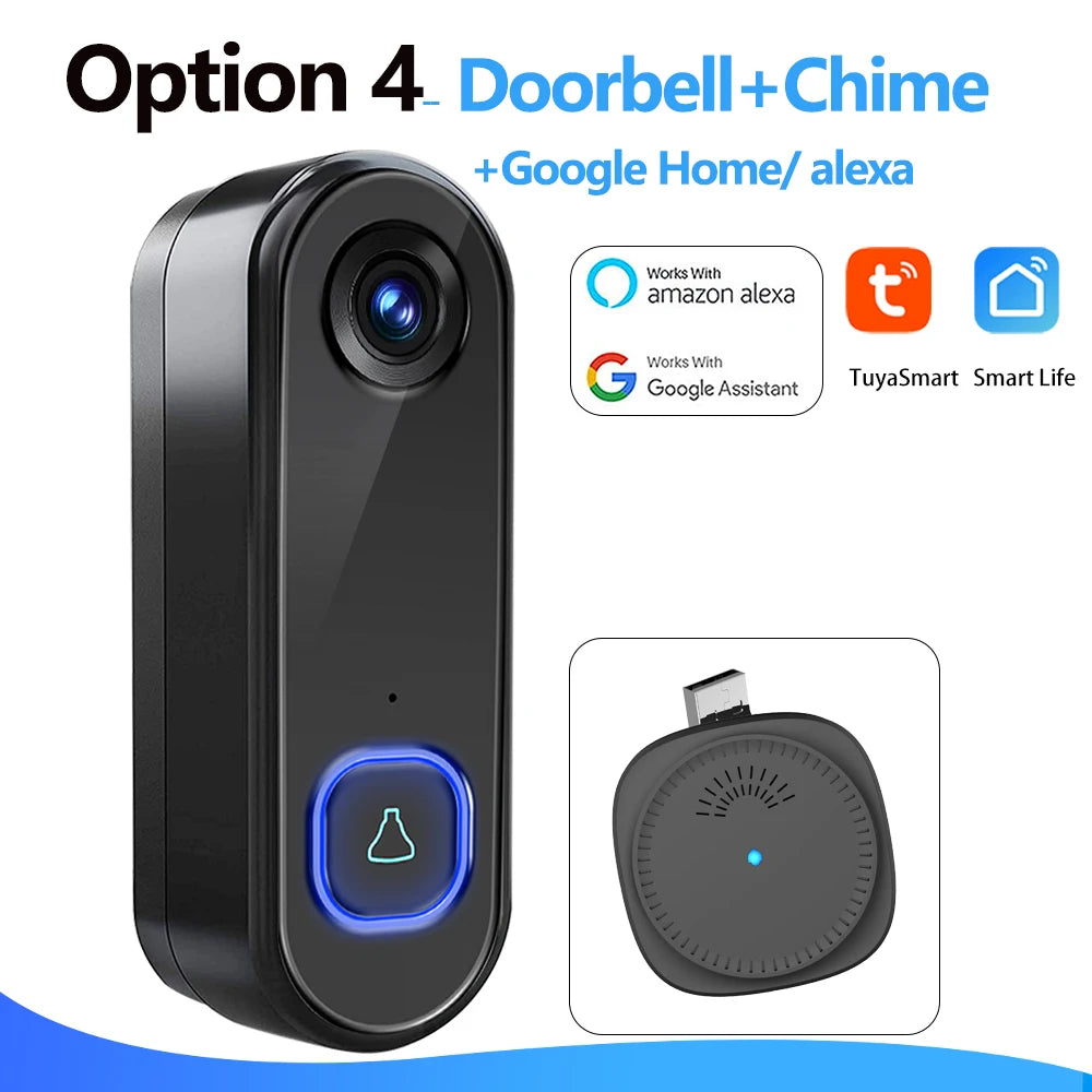 TUYA Video Doorbell Wifi Wireless Outdoor Door Bell Camera AC DC Power 1080P Video Door Phone Waterproof IP65 Alexa Google Home