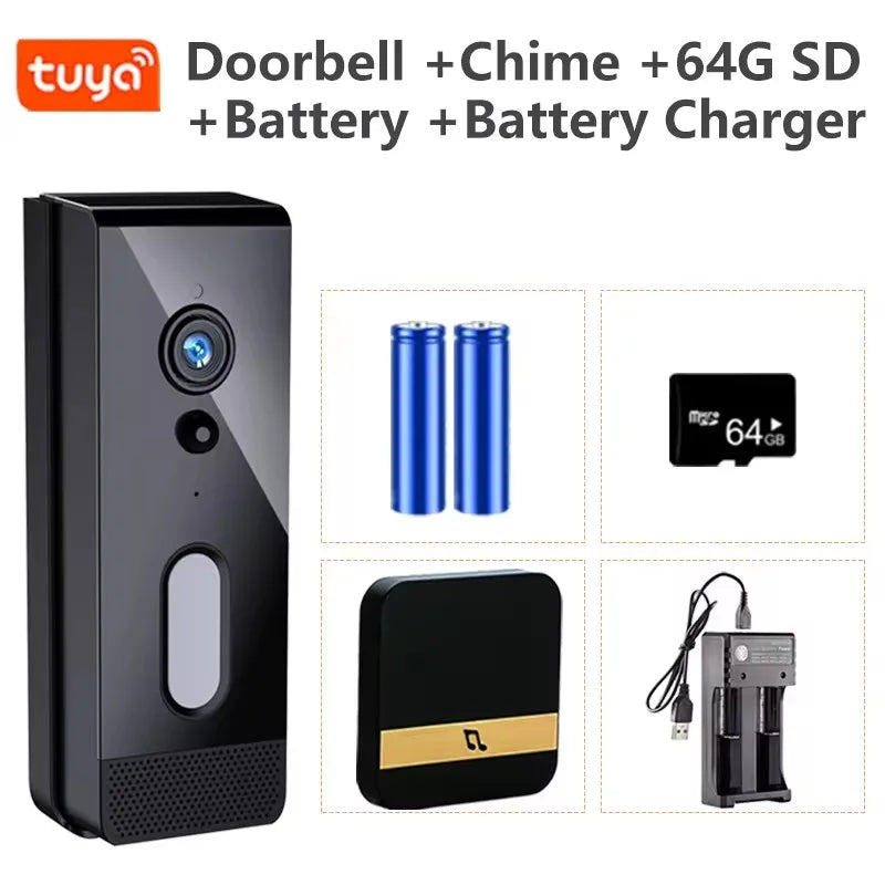 Tuya Wifi Doorbell Camera 1080P Outdoor IP65 Waterproof Wireless Video Intercom Smart Home Door Bell Alexa Google Apartment