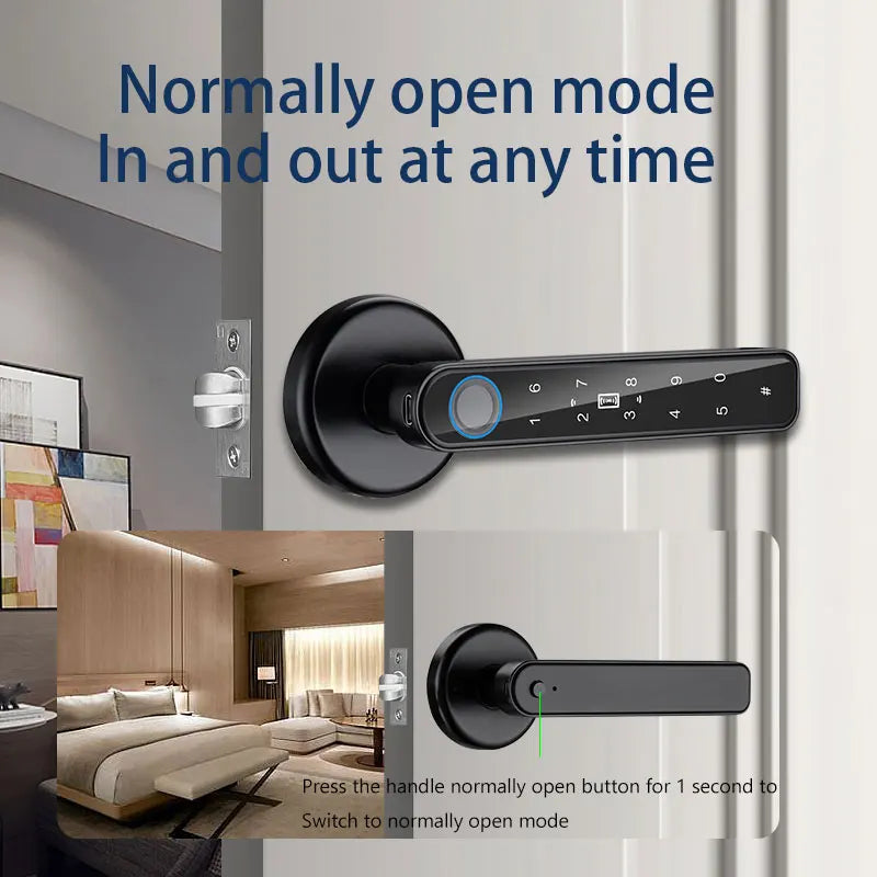 TY TTLOCK Control Smart Door Lock Password Fingerprint Lock Bluetooth Smart Home Digital Electronic Lock Security Protection
