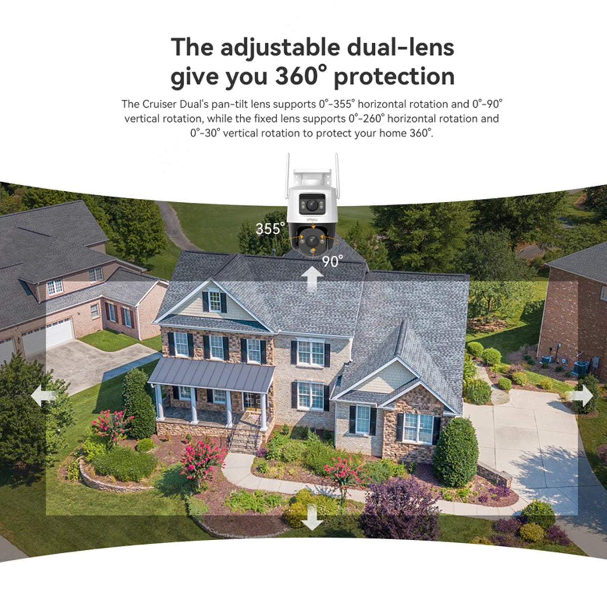 Cruiser Dual 8MP 10MP Dual Lens Outdoor PT Camera Home Security IP Camera AI Human & Vehicle Detection Surveillance Camera