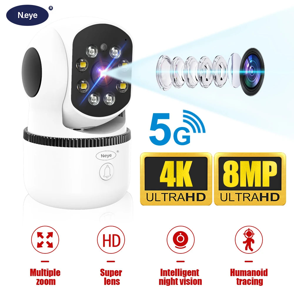 Neye3C 8MP 4K Wifi Security Camera Home Indoor Baby Monitor Ai Automatic Tracking Smart Home Security Camera