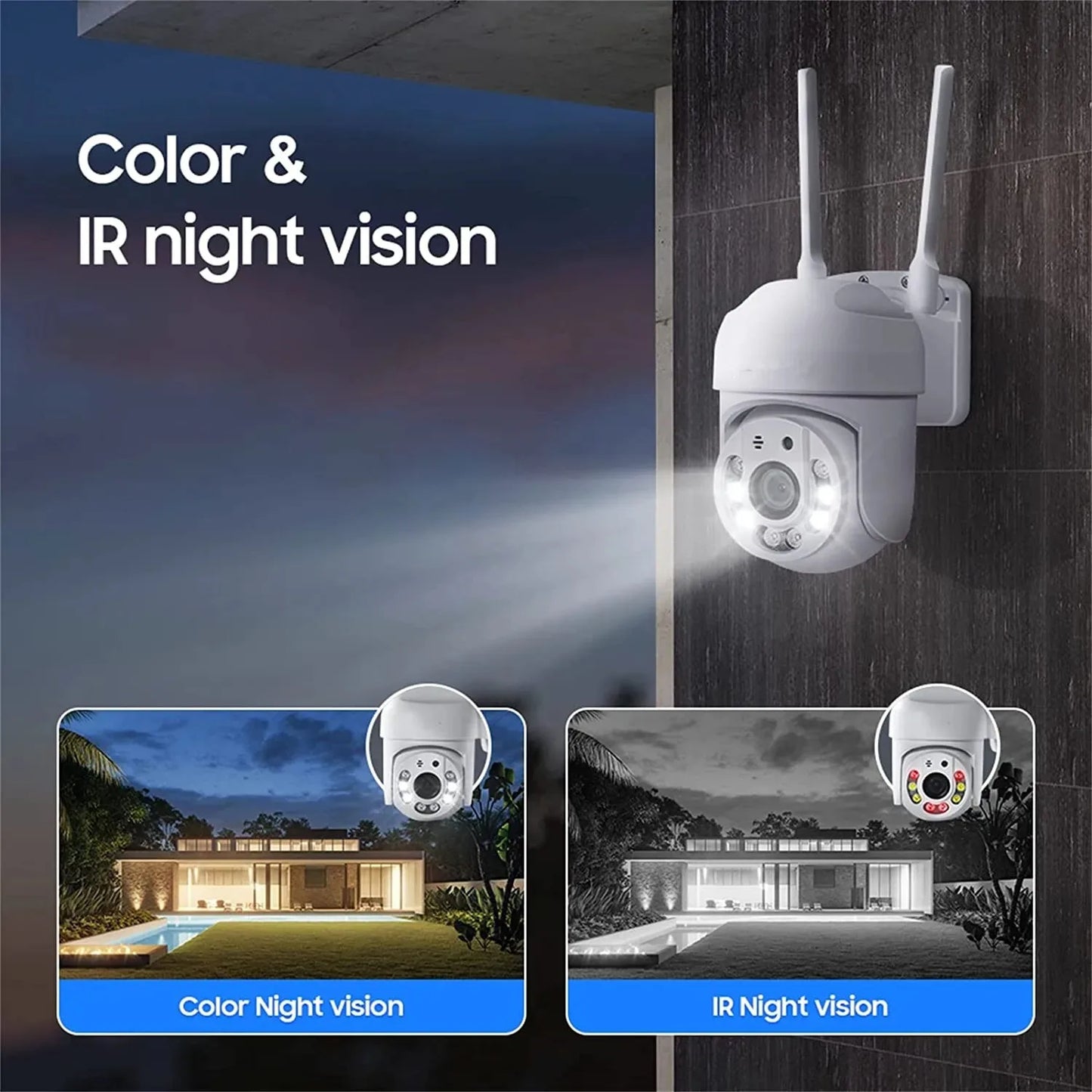 8MP WIFI Surveillance Camera Wireless Outdoor AI Human Detection Security CCTV Camera Color Night Vision 10X Digital Zoom Camera