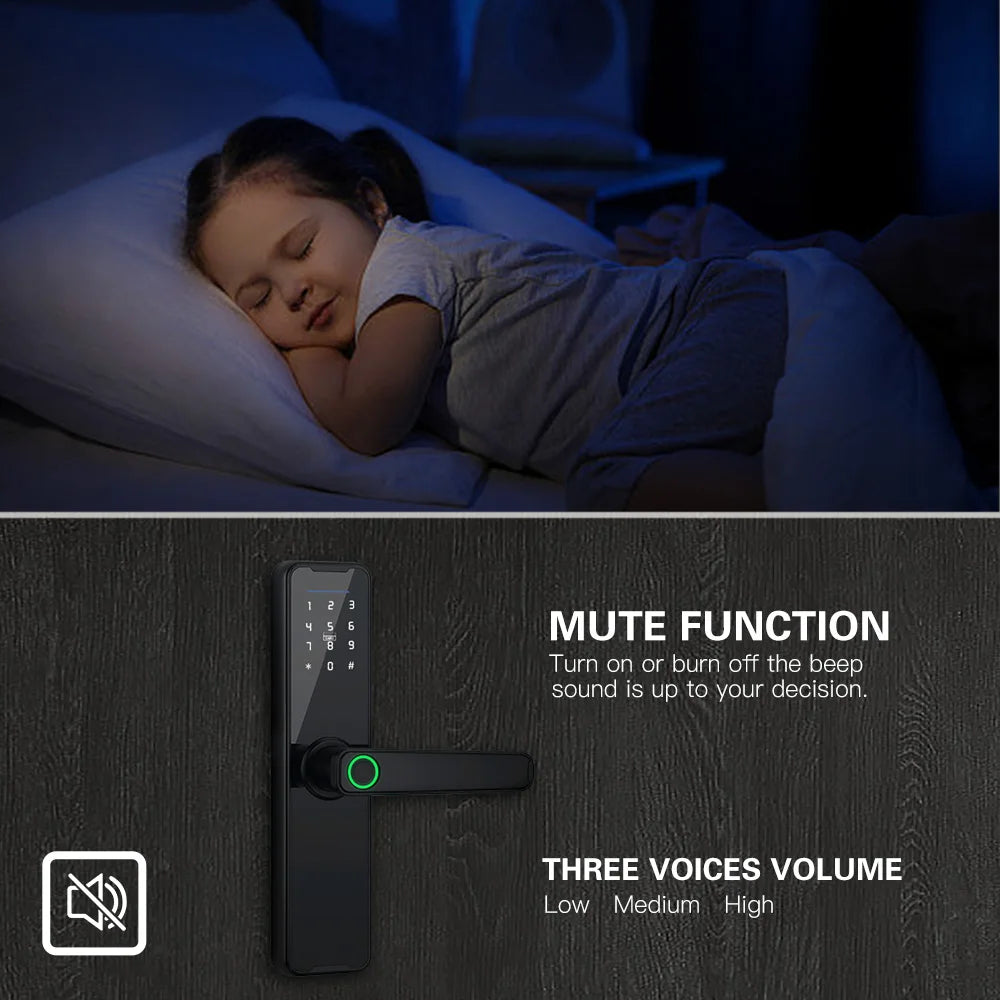 Tuya Wifi Digital Electronic Lock Smart Door Lock Remote Unlock Keyless Lock Security Anti-Theft Smart Home Hotel Office