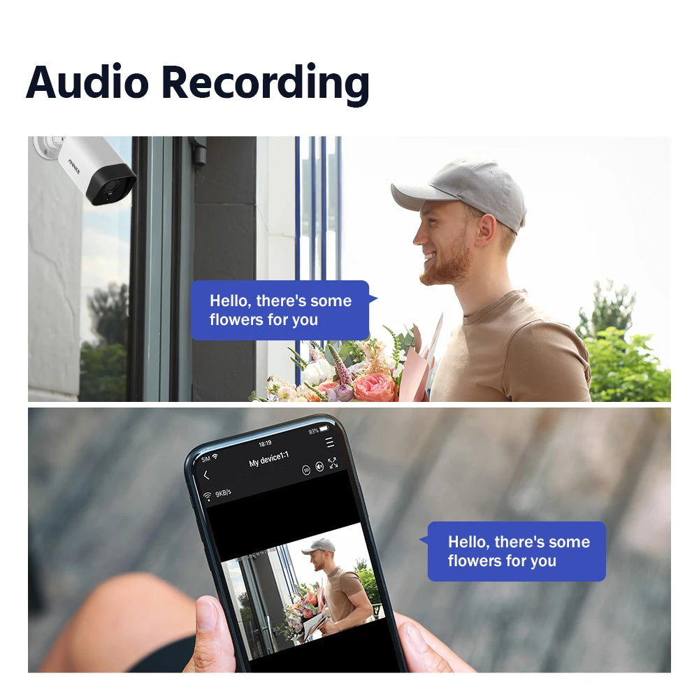 Wifi Video Surveillance System with 5MP NVR 3MP IP Cameras Audio Recording Security Cameras AI Detection CCTV Cameras Kit