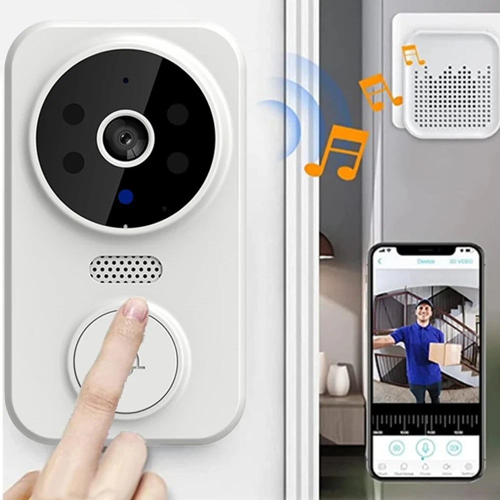 Wifi Smart Video Doorbell Camera Night Vision Wireless Visual Intercom Doorbell Intelligent Doorbell Indoor Outdoor Surveillance
