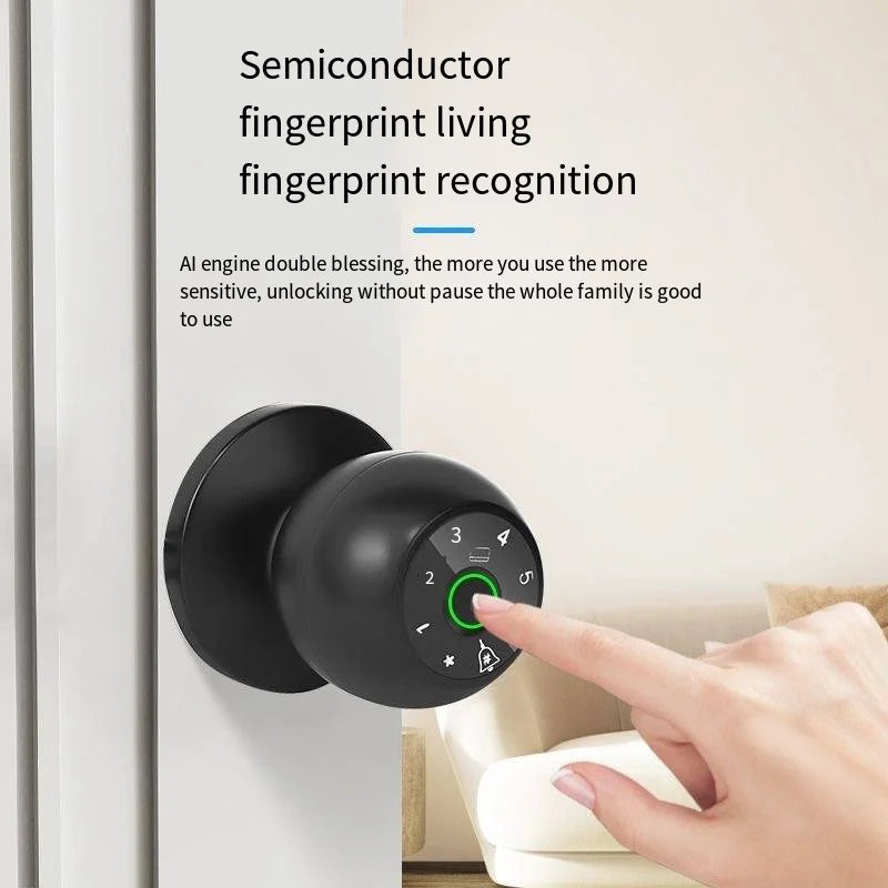 Smart Home Lock Frigerprint Door Lock Digital Bedroom Door Lock Smart Door Handle Electronic Keyless Thumbprint Entry Tuya
