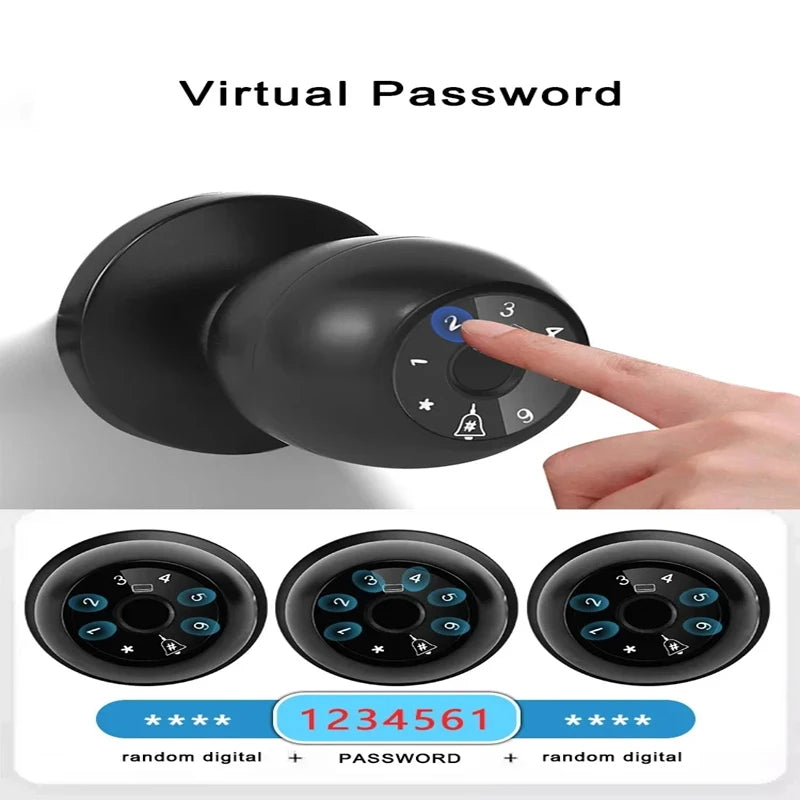 Smart Home Lock Frigerprint Door Lock Digital Bedroom Door Lock Smart Door Handle Electronic Keyless Thumbprint Entry Tuya