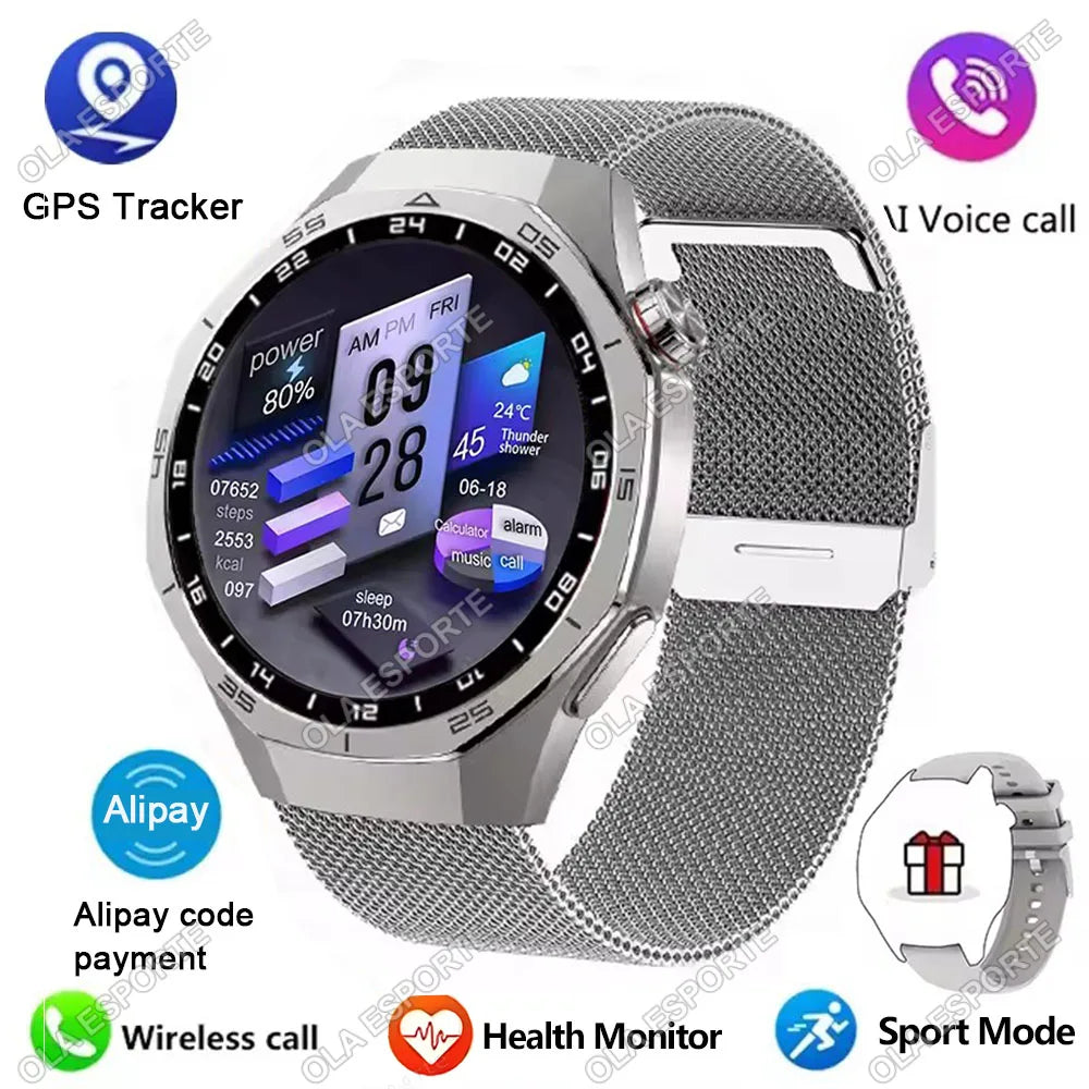 2025 New Smart Watch Men Watch 5 Pro 1.52 AMOLED Screen Bluetooth Call GPS Trajectory NFC Heart Rate Dynamic Lsland Smartwatches