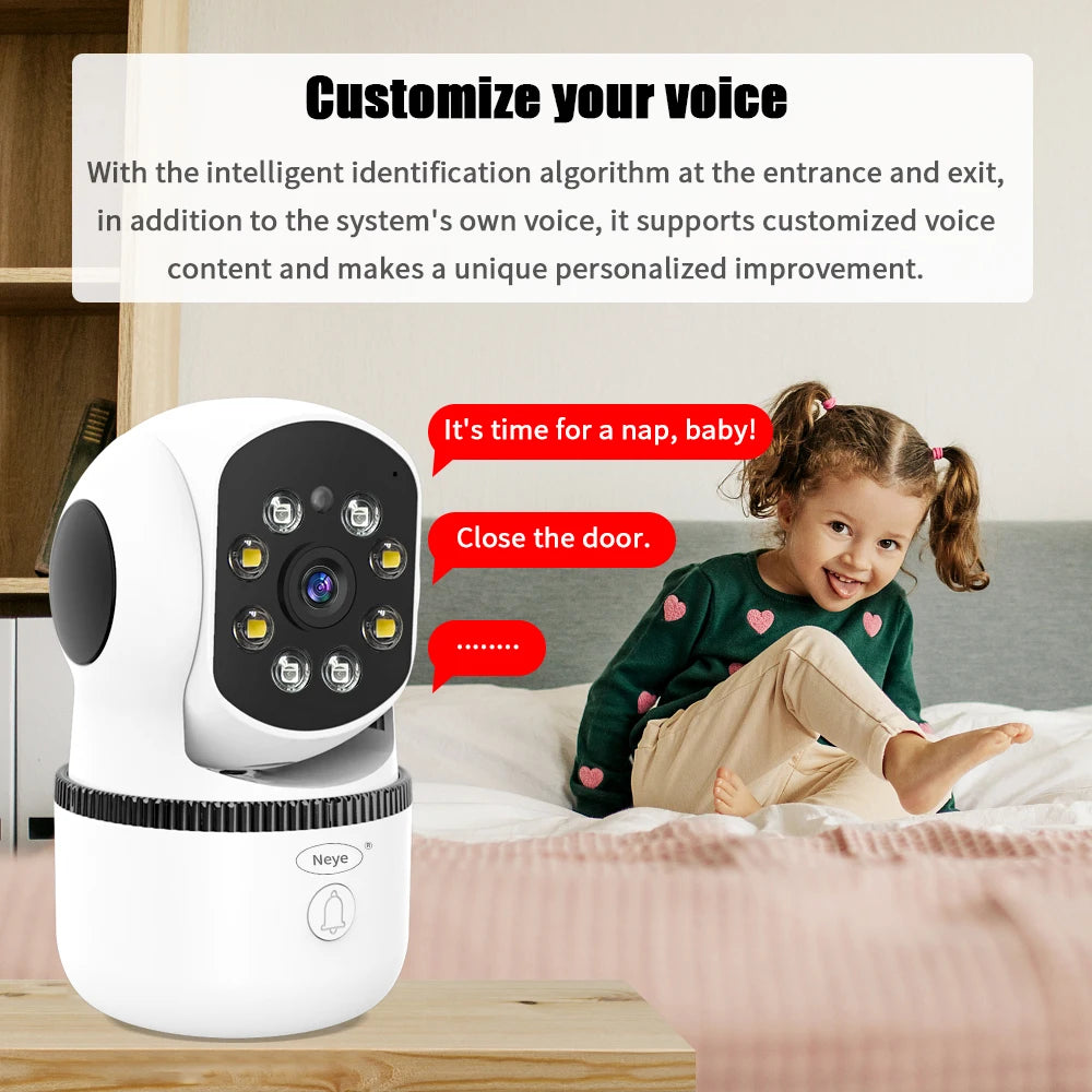 Neye3C 8MP 4K Wifi Security Camera Home Indoor Baby Monitor Ai Automatic Tracking Smart Home Security Camera