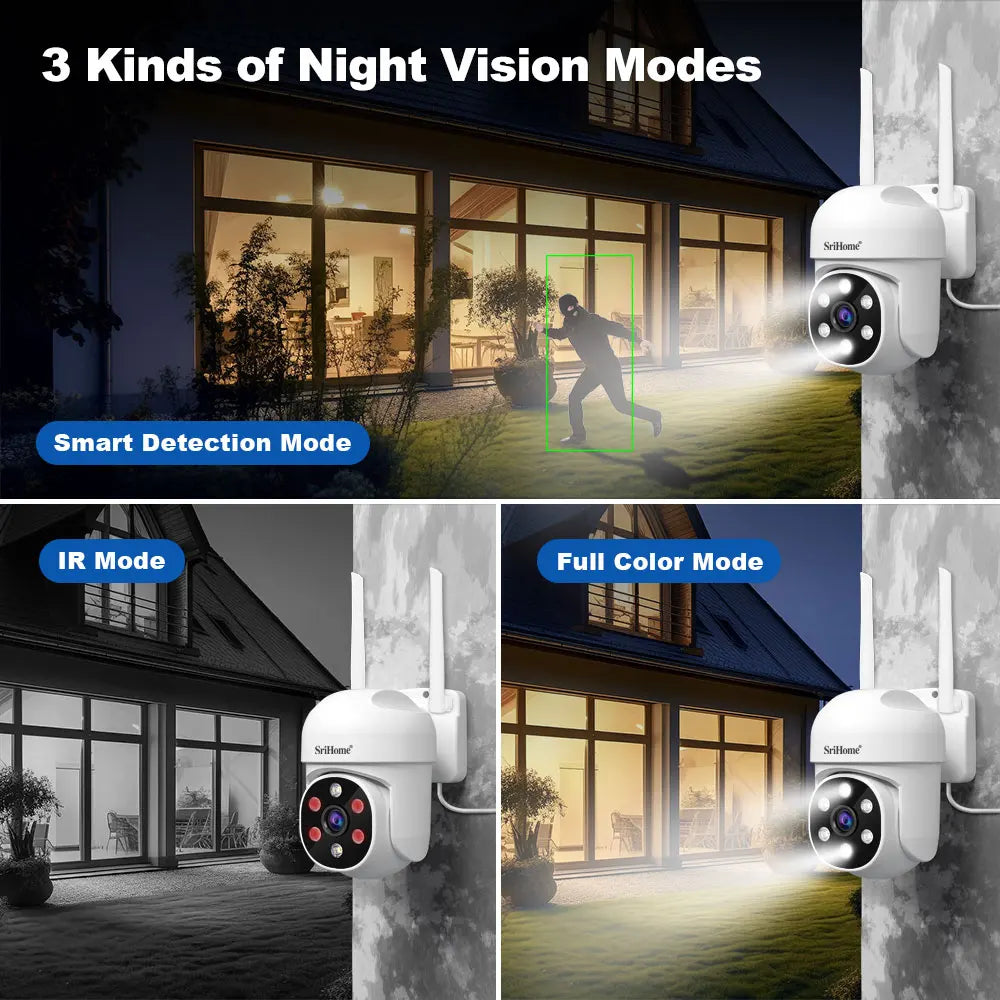 SH061 Wireless Monitoring Camera PTZ AI 1080P Home Security Camera Night Vision Human Detection Video Surveillance CCTV