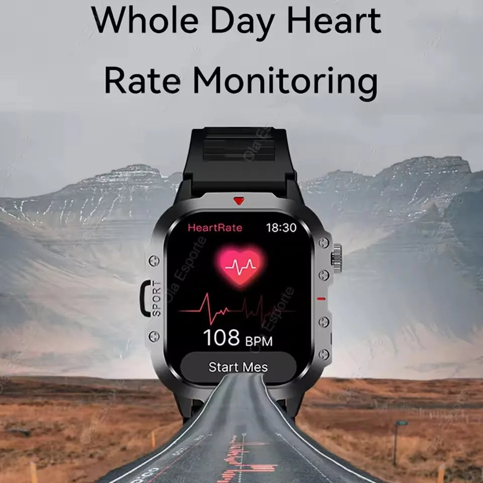 Outdoor Sports Smartwatch New 2025 2.01 Inch HD Screen LED Flashlight Bluetooth Talking Smart Watch for Men Women Holiday Gift