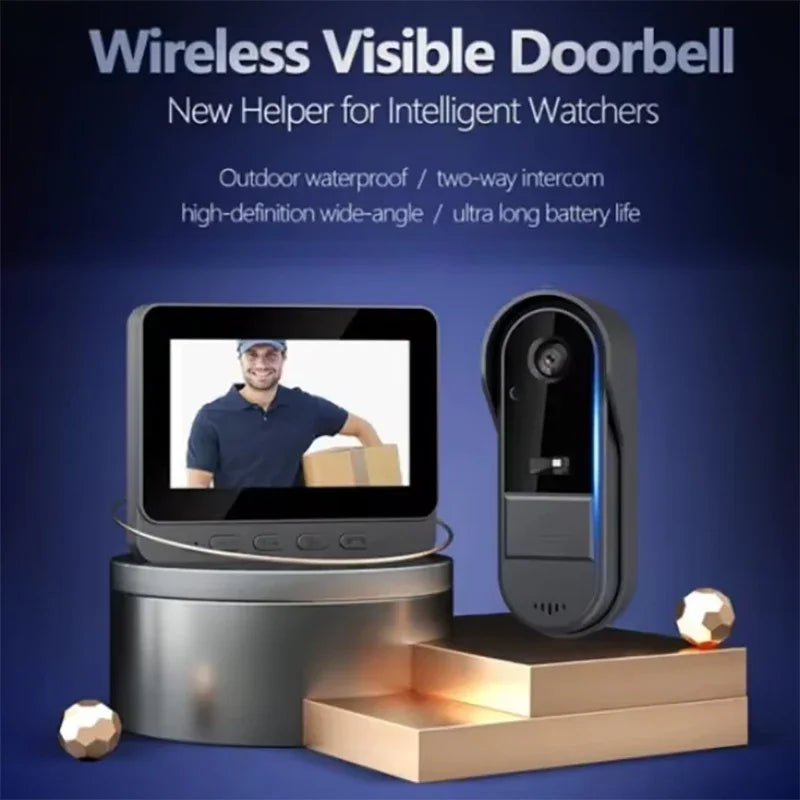 Tuya Wireless Intercom Doorbell Night Vision HD 4.3In LPS Screen Video Doorbell Camera Smart Home Security Visual Doorbell
