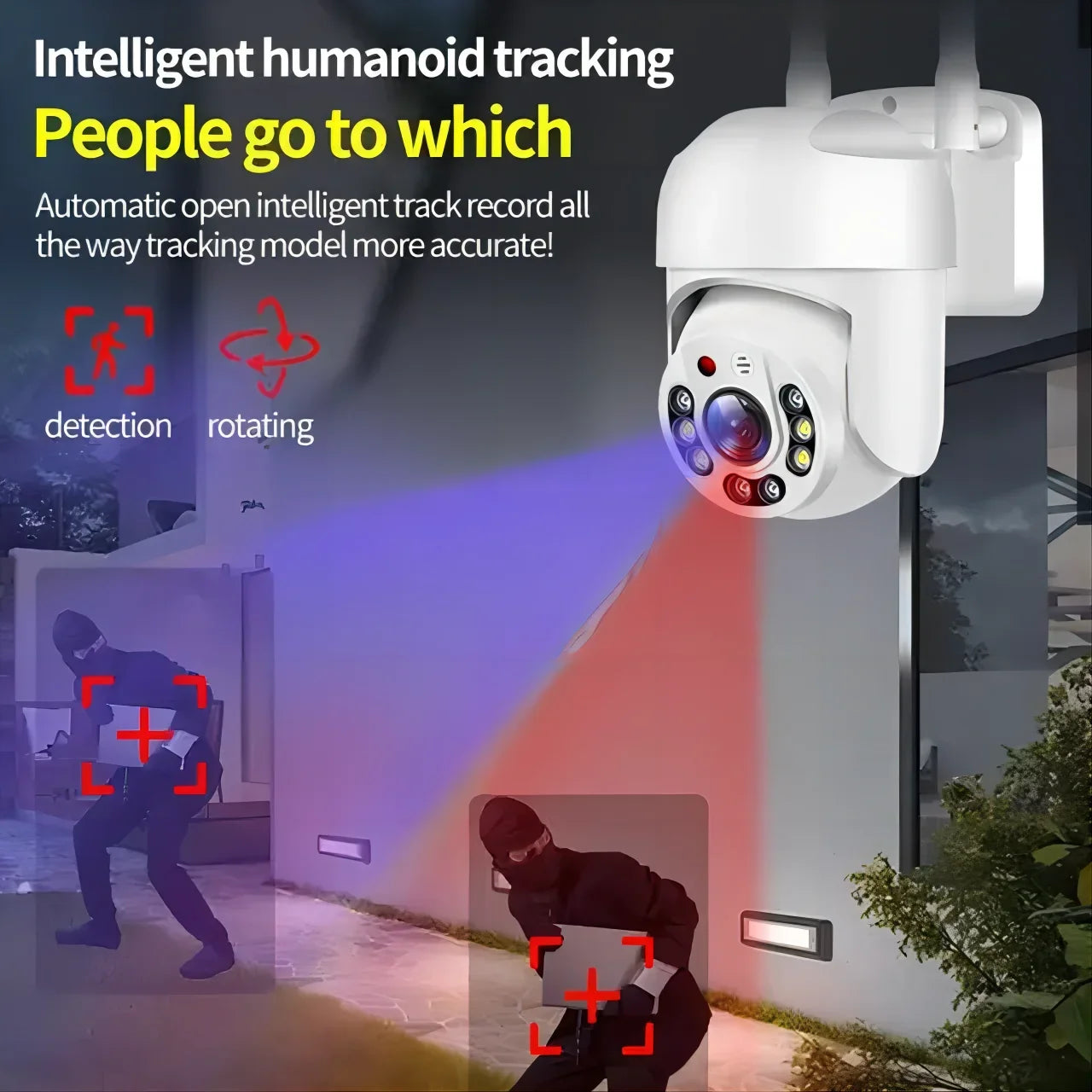 8MP WIFI Surveillance Camera Wireless Outdoor AI Human Detection Security CCTV Camera Color Night Vision 10X Digital Zoom Camera