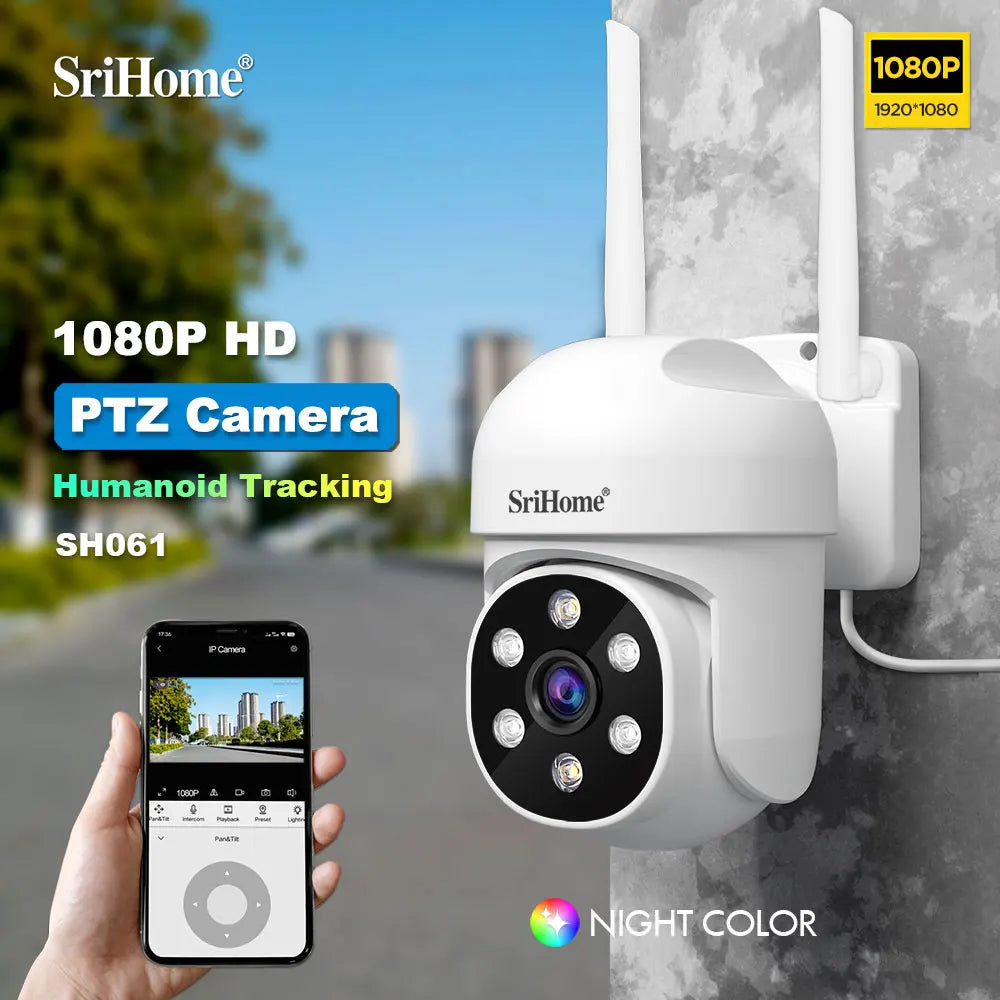 SH061 Wireless Monitoring Camera PTZ AI 1080P Home Security Camera Night Vision Human Detection Video Surveillance CCTV