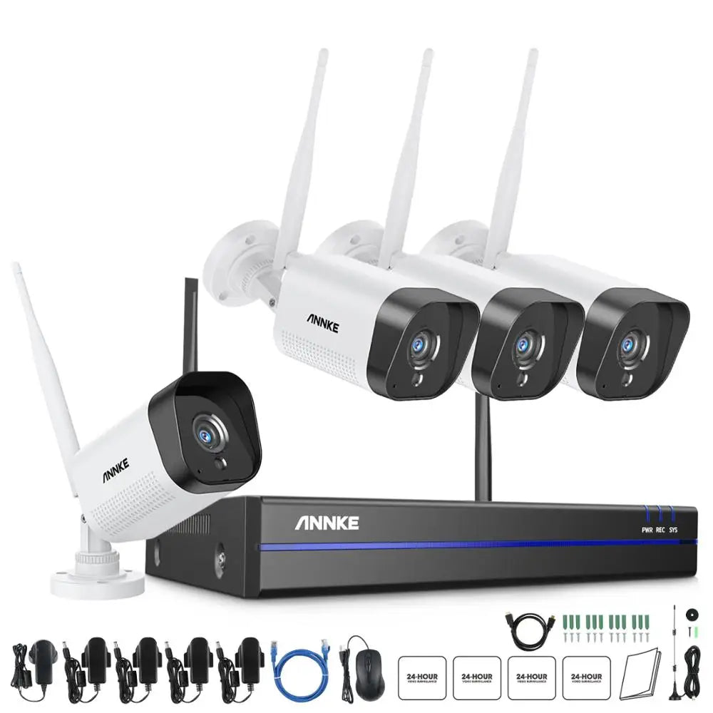 Wifi Video Surveillance System with 5MP NVR 3MP IP Cameras Audio Recording Security Cameras AI Detection CCTV Cameras Kit
